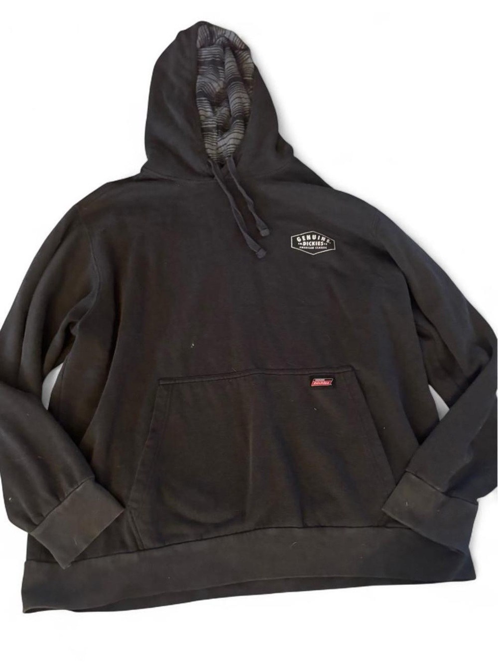 Dickies Black Pullover Hoodie with Striped Lined Hood